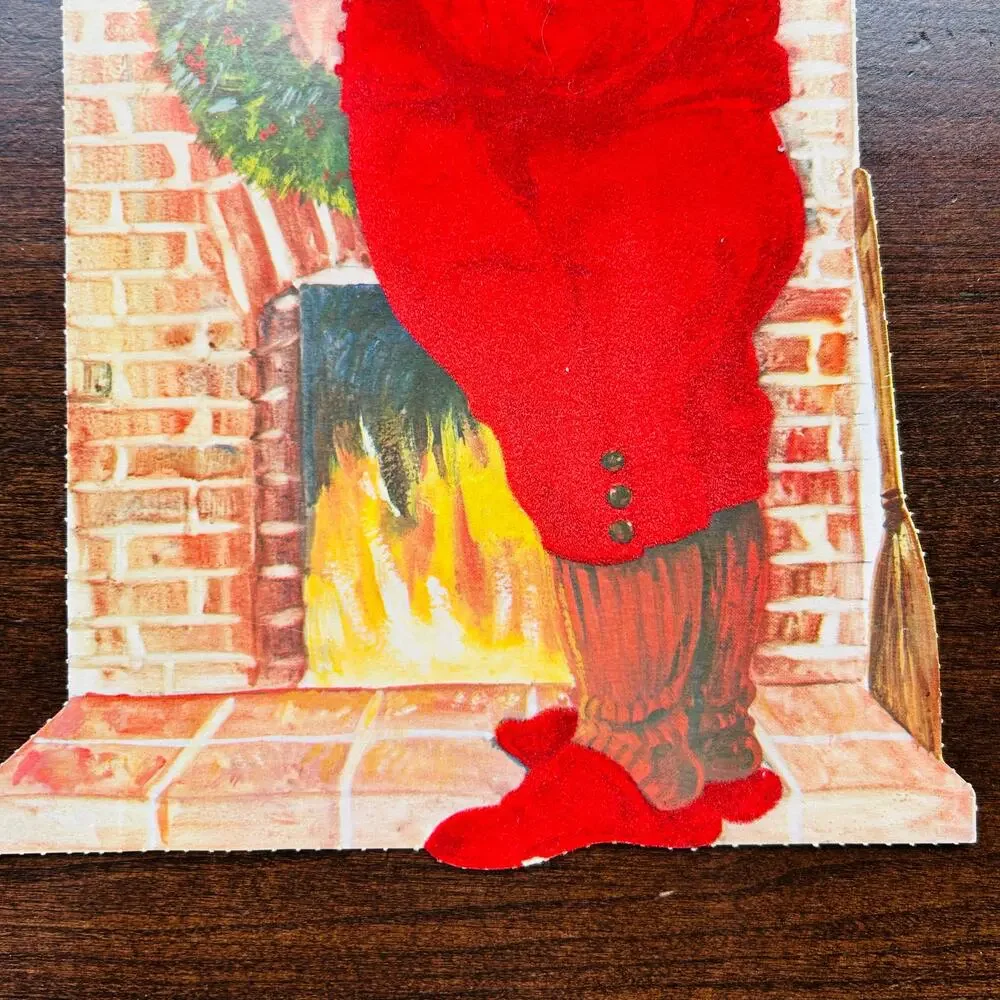 3 Santa Paper Cut Outs Christmas Wall Decor Vintage 11.5